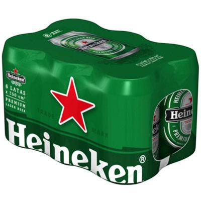 Cerveza HEINEKEN lata sixpack 250ml