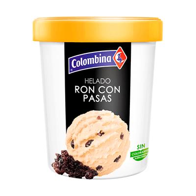 Helado ron con pasas COLOMBINA 1litro