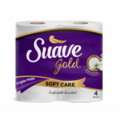 Papel higiénico SUAVE GOLD soft care 4 rollos