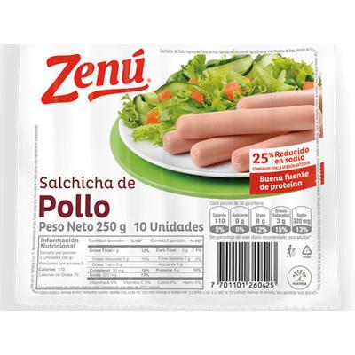 Salchicha ZENÚ de pollo 250gr