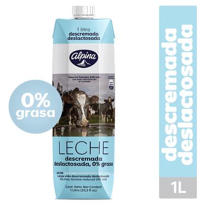 Leche ALPINA deslactosada descremada tetra 1000ml