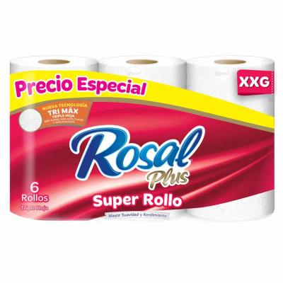 Papel higiénico ROSAL súper rollo triple hoja XXG 6 rollos