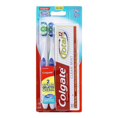 Cepillo dental COLGATE 360+ crema total 12