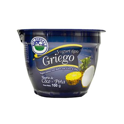 Yogurt griego EL ZARZAL coco y piña 100gr