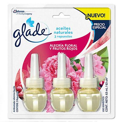 Ambientador GLADE Aceite floral frutos rojos 3 uni