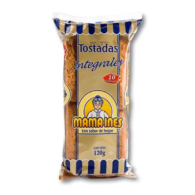 Tostadas MAMÁ INÉS integrales 115g 10uni