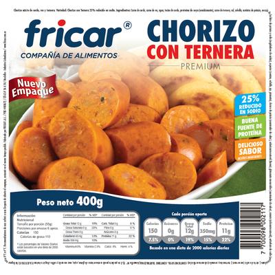 Chorizo FRICAR de ternera 400g 6uni