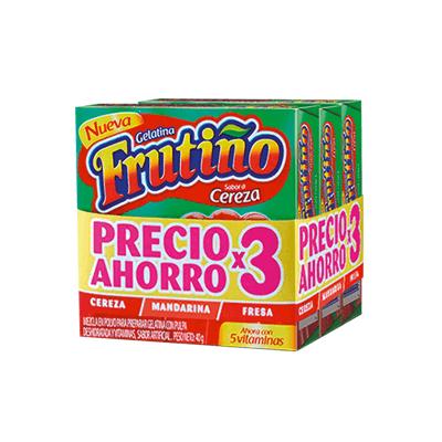 Gelatina FRUTIÑO 105g 3uni cereza frambuesa mano de azucar