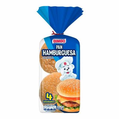 Pan BIMBO súper hamburguesa 350g 4uni