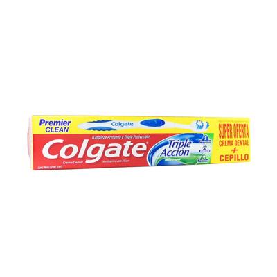 Crema dental COLGATE triple acción 50ml+ cepillo