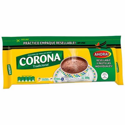 Chocolate CORONA pasta tradicional 500g