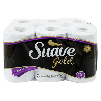 Papel higiénico SUAVE GOLD triple hoja 12 rollos