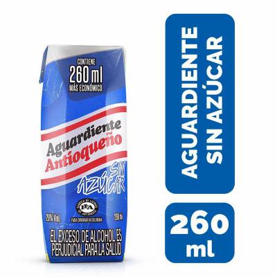 Aguardiente ANTIOQUEÑO sin azúcar 260ml