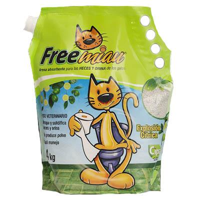 Arena gatos FREE MIAU cítrica 4000g