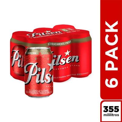 Cerveza PILSEN lata sixpack 1980ml