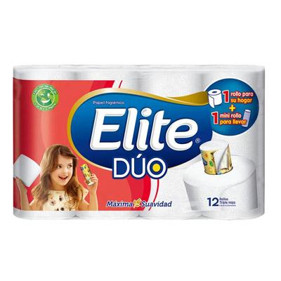 Papel higiénico ELITE dúo triple hoja 12 rollos