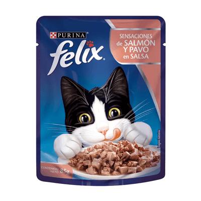 Pouch felix PURINA salmón y pavo en salsa 85g