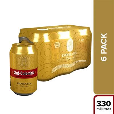 Cerveza CLUB COLOMBIA dorada lata sixpack 1980ml