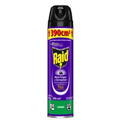 Insecticida RAID mata pulgas y garrapatas 390 ml